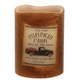 BreeBe - Pumpkin Farm LED Timer Pillar 4" - Multi