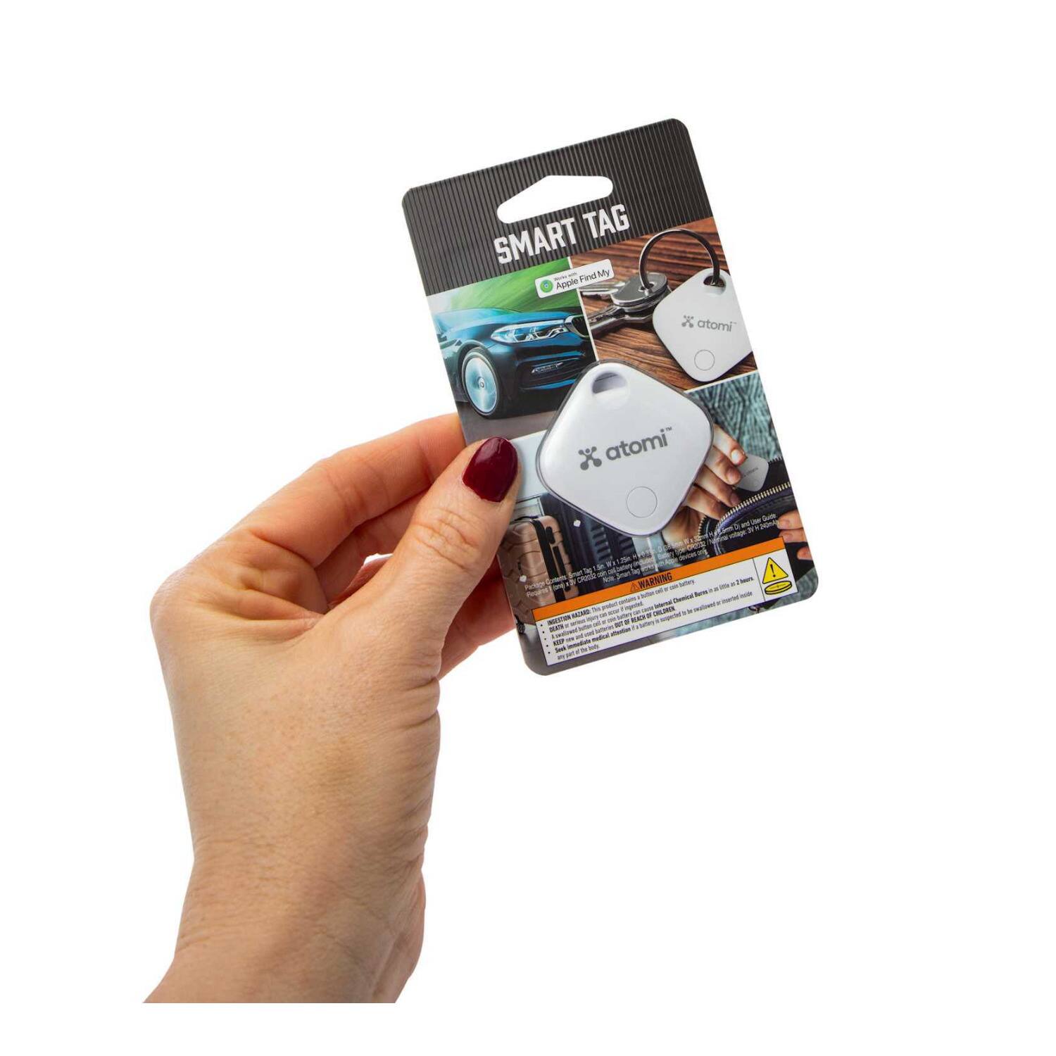 SMART TAG  
Find My App  
Apple Find My  

atomi  

WARNING  
Do not use this product in a vehicle.  
Do not use this product in a vehicle.  
Do not use this product in a vehicle.  

atomi