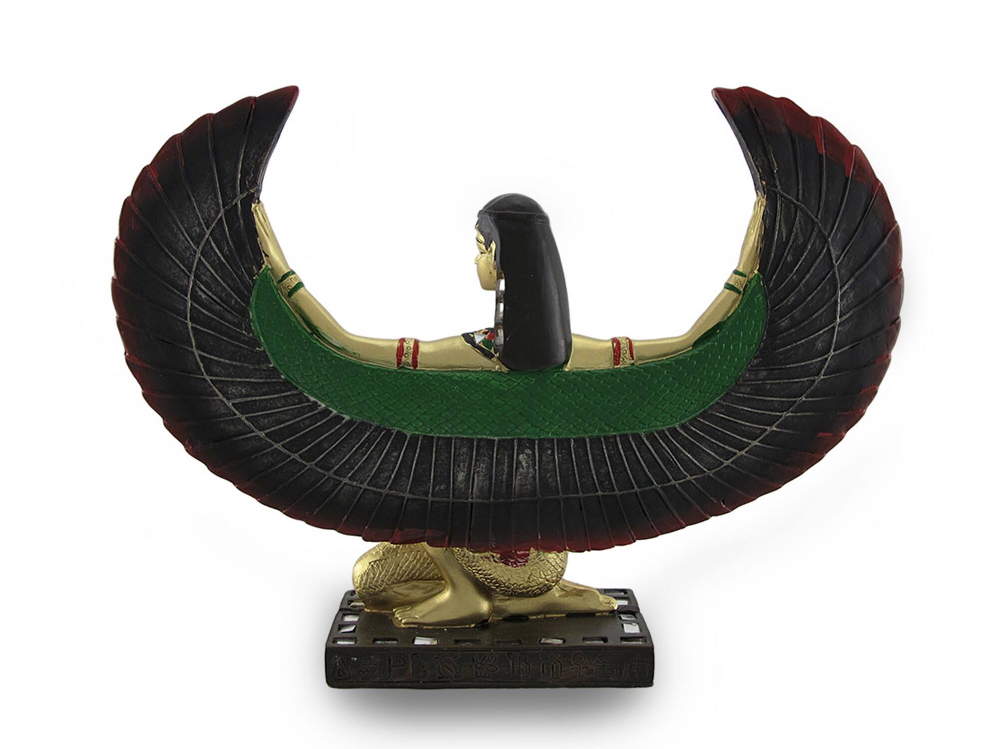 Alt View 2. Zeckos - Winged Egyptian Goddess Isis Statue Deity Mythology - Brown.