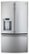 Front Standard. GE - 26.7 Cu. Ft. French Door Refrigerator with Thru-the-Door Ice and Water - Stainless-Steel.