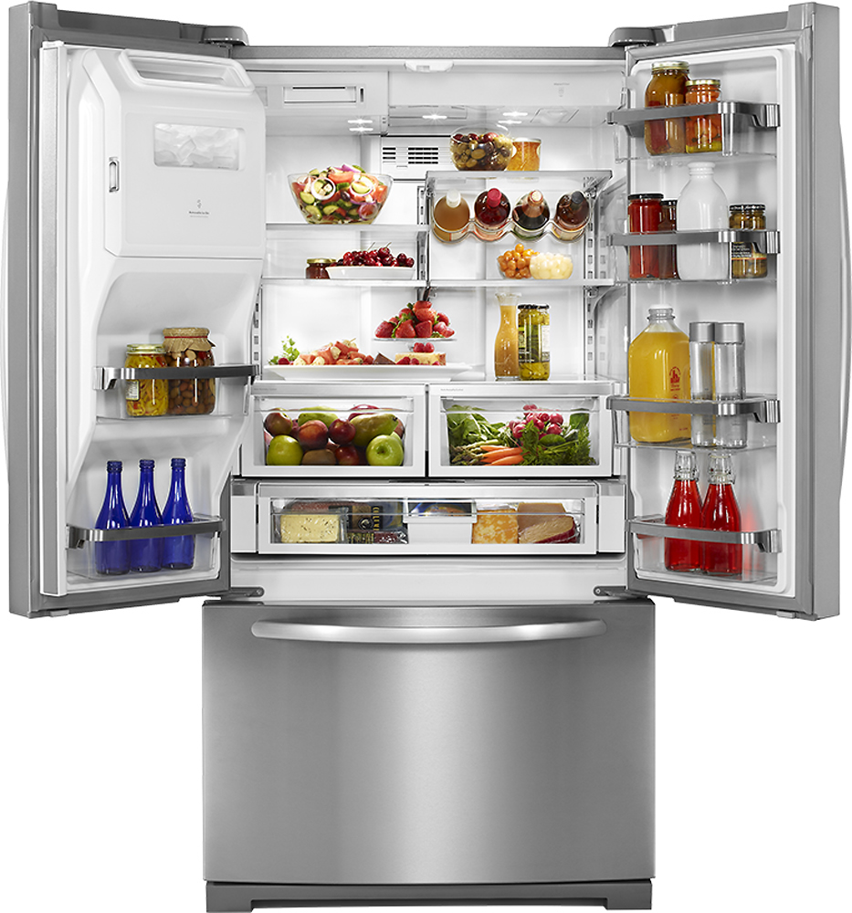 Best Buy: KitchenAid 28.6 Cu. Ft. French Door Refrigerator with Thru ...