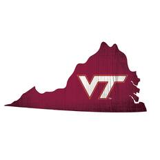 Front. Fan Creations - Virginia Tech Hokies 12" Logo State Sign - Multicolor.