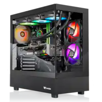 Thermaltake - LCGS View 9870T-270 Gaming Desktop AMD Ryzen 7 9800X3D, 32GB Memory, NVIDIA GeForce RTX 5070 Ti, 2TB NVMe M.2 - Black - Front_Zoom