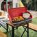 Left. Costway - 2-in-1 Propane Grill 2 Burner Camping Gas Stove Portable with Removable Leg Red - Red.