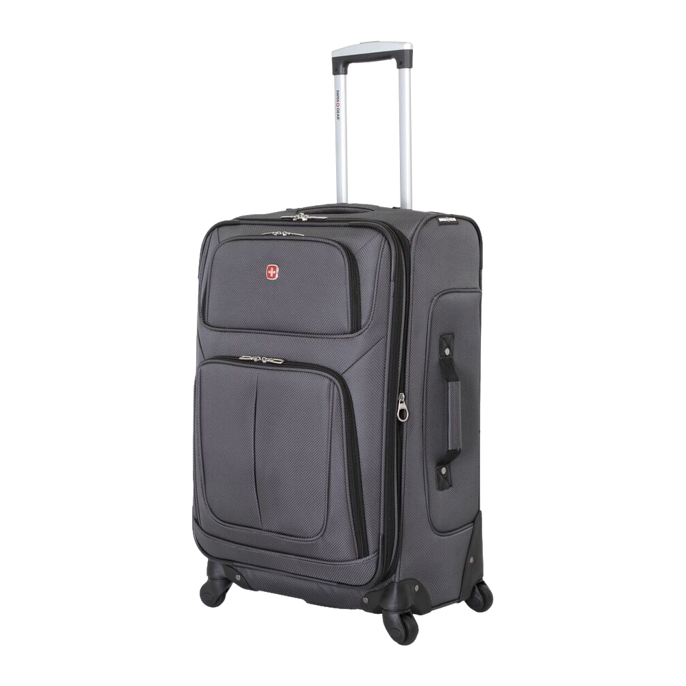 Left View: SwissGear - 27" Spinner Luggage - Dark Grey