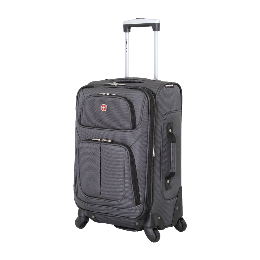 Left View: SwissGear - 21" Spinner Luggage - Dark Grey