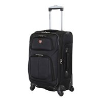 SwissGear - 21" Expandable Carry On Spinner Luggage - Black - Left_Zoom