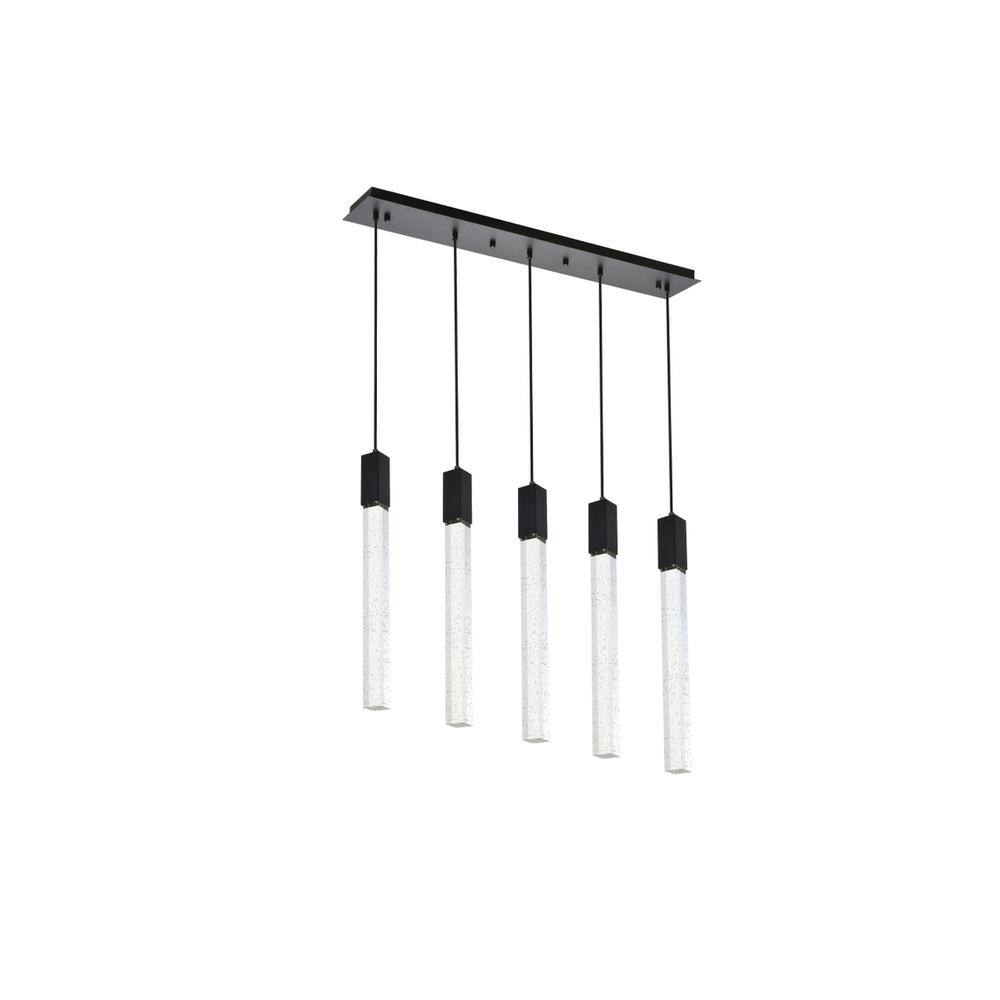 Back. Elegant Lighting - Weston 5 lights pendant in black - Black.