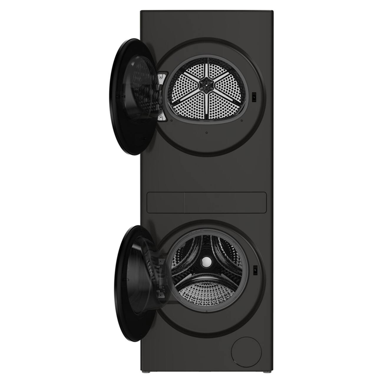 Angle. Whirlpool - 2.7 Cu. Ft. Washer and 4.3 Cu. Ft. Electric Dryer Ventless Heat Pump Laundry Tower and Energy Star - Titanium Metallic.