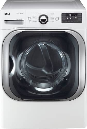 LG - SteamDryer 9.0 Cu. Ft. 14-Cycle Steam Gas Dryer - White-Front_Standard 