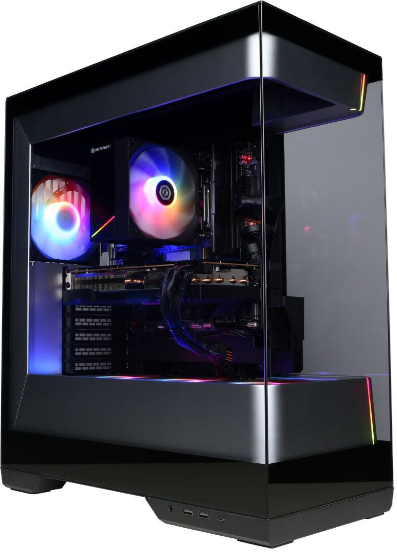 Alt View 11. CyberPowerPC - Gaming Desktop - AMD Ryzen 7 8700F - AMD Radeon RX 7700 16GB - 16GB DDR5 - 1TB PCIe 4.0 SSD Storage - Black.