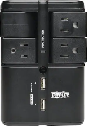 Front. Tripp Lite - Protect It! 4-Outlet Surge Protector - Black.