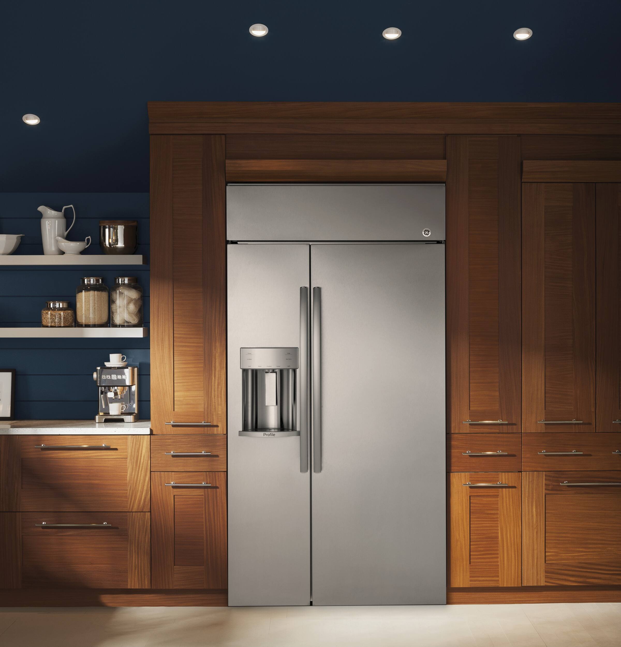 Ge Profile Series 28 7 Cu Ft Side By Built In Refrigerator Ft Side By Built In Refrigerator Silver Psb48yskss Best