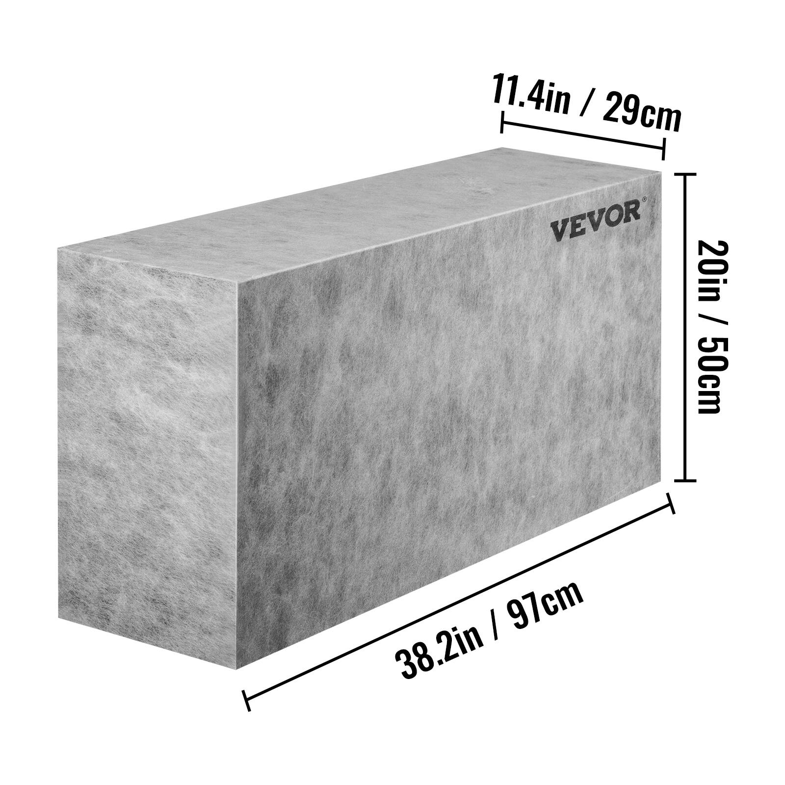 11.4in / 29cm  
20in / 50cm  
38.2in / 97cm