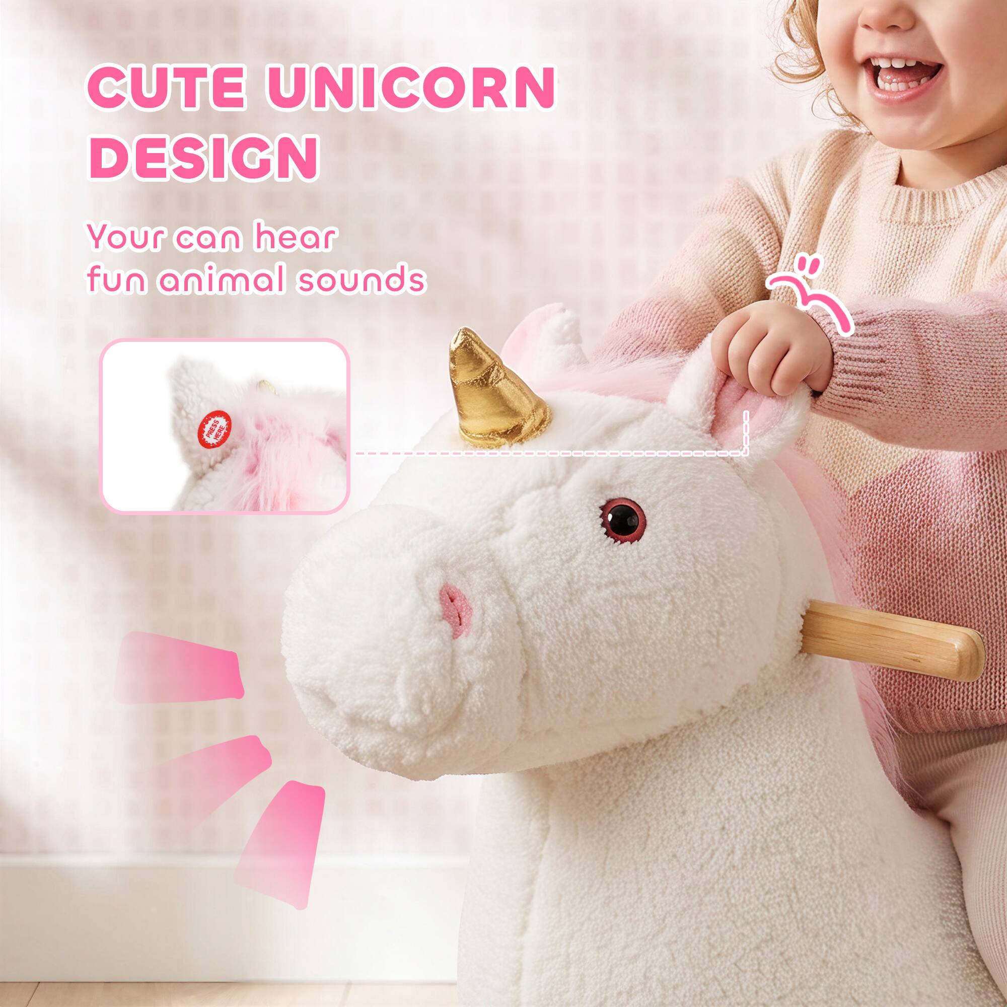 CUTE UNICORN DESIGN  
Your can hear fun animal sounds