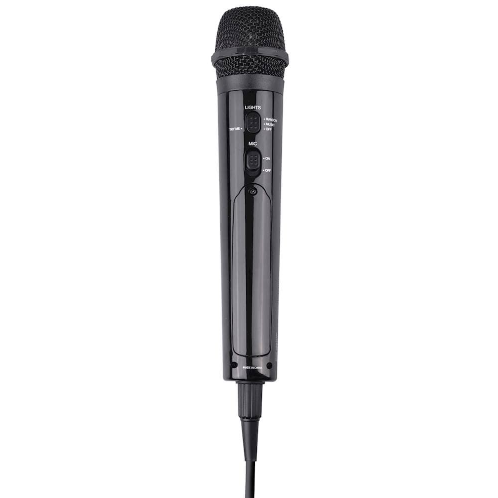 Front. Singing Machine - Unidirectional Dynamic Wired Microphone - Black.