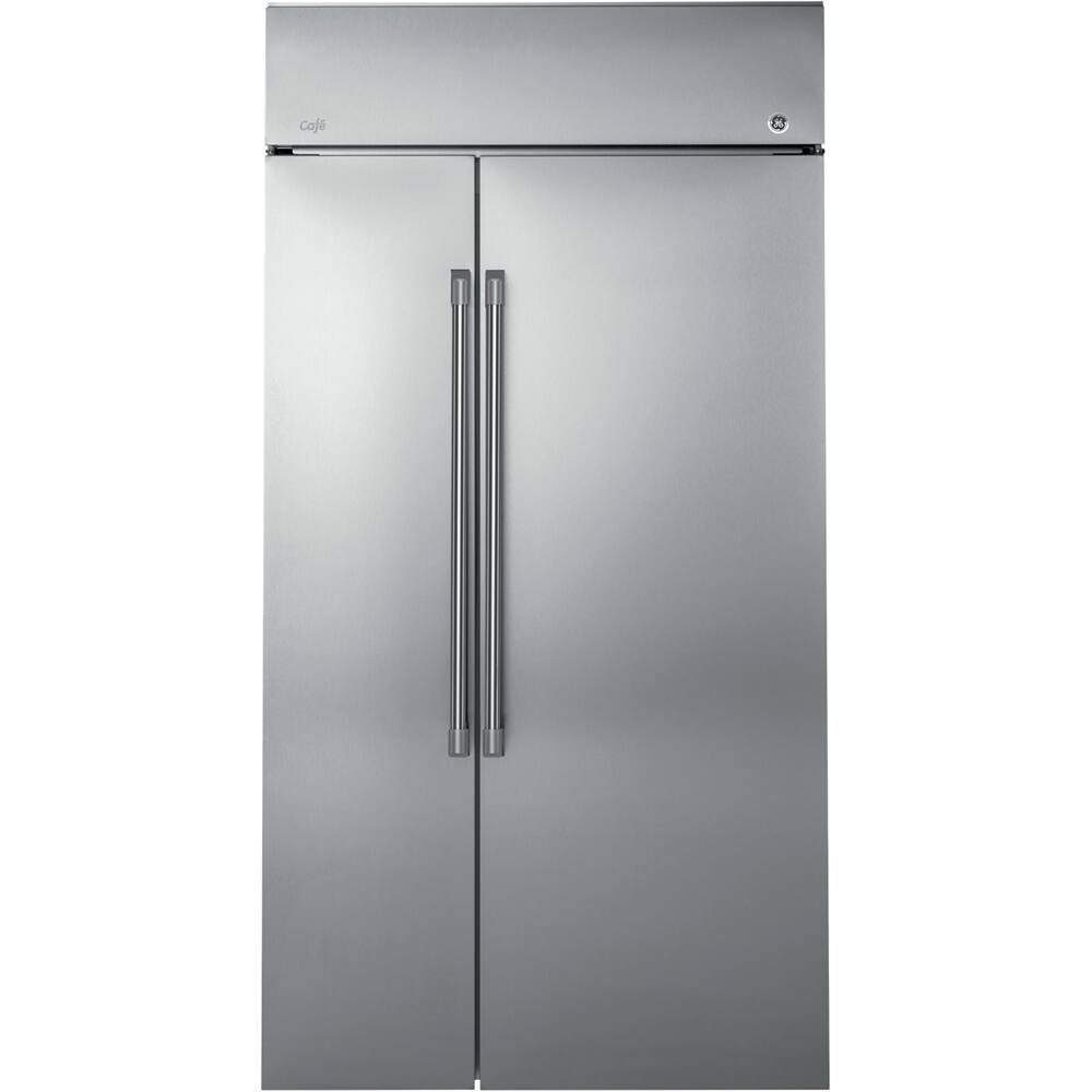 Front. Café - 29.6 Cu. Ft. Side-by-Side Built-In Refrigerator - Stainless Steel.