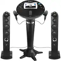 Singing Machine - Hi-Def Bluetooth Pedestal Karaoke System - Black - Front_Zoom