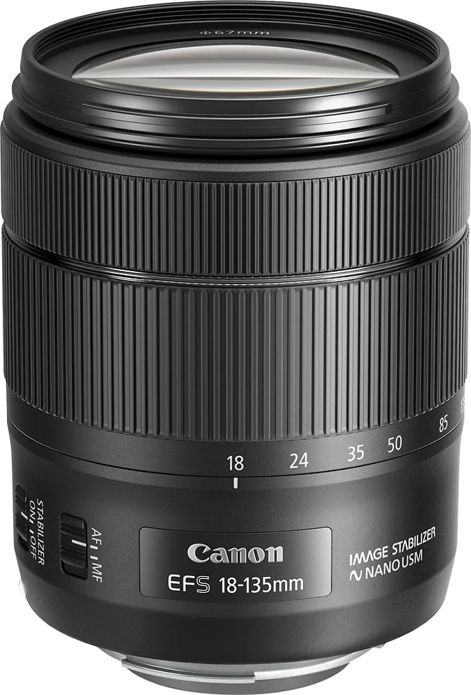 Front. Canon - EF-S18-135mm F3.5-5.6 IS USM Standard Zoom Lens for EOS DSLR Cameras - black.