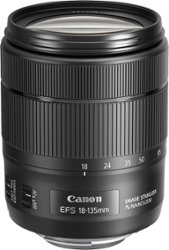 Canon - EF-S18-135mm F3.5-5.6 IS USM Standard Zoom Lens for EOS DSLR Cameras - Black - Front_Zoom