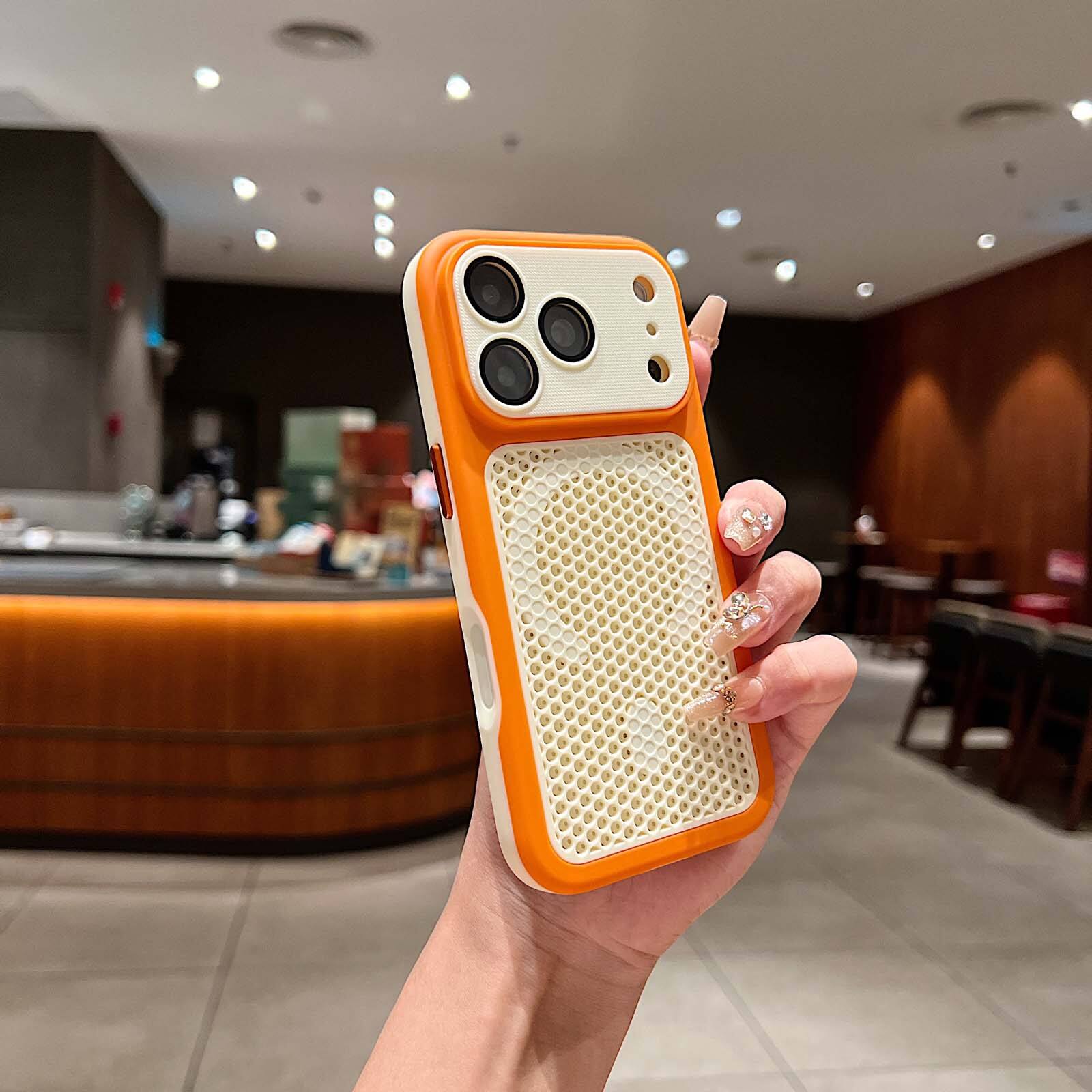 Front. UUCOVER - Magnetic Case for Apple iPhone 18 Pro with Camera Lens Protector Cover, Compatible with MagSafe, Heat Dissipation Shell - Orange.