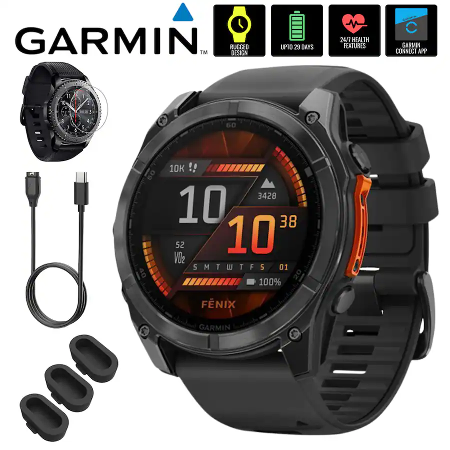 Garmin Fenix 51mm Smartwatch, Slate Gray w/ Black Silicone Band