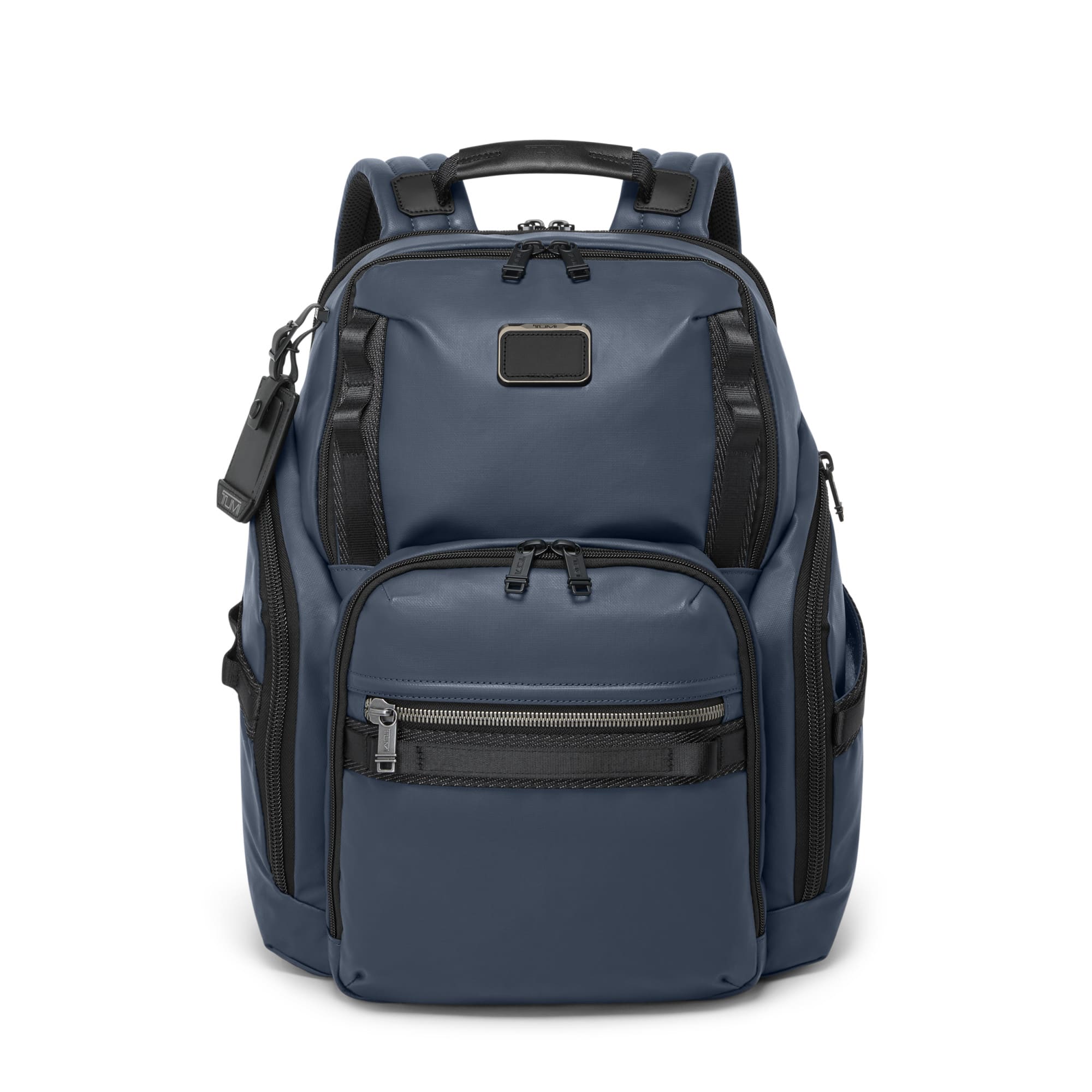 Front. TUMI - Alpha Bravo Search Backpack - Navy Coated Canvas.