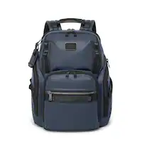 TUMI - Alpha Bravo Search Backpack - Navy Coated Canvas - Front_Zoom