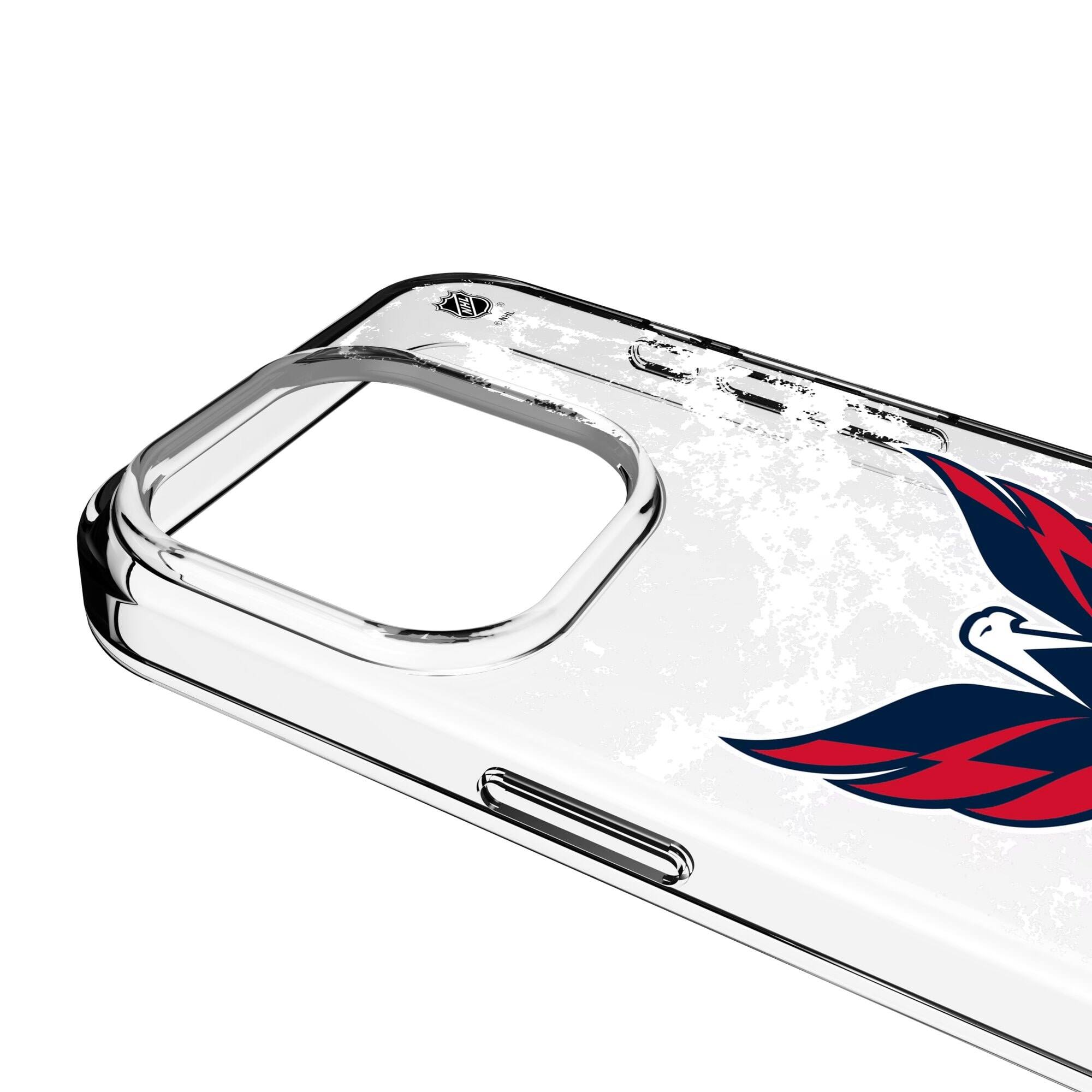 Alt View 2. Keyscaper - Washington Capitals iPhone Stripe Clear Ice Case - 15 Plus - Multicolor.