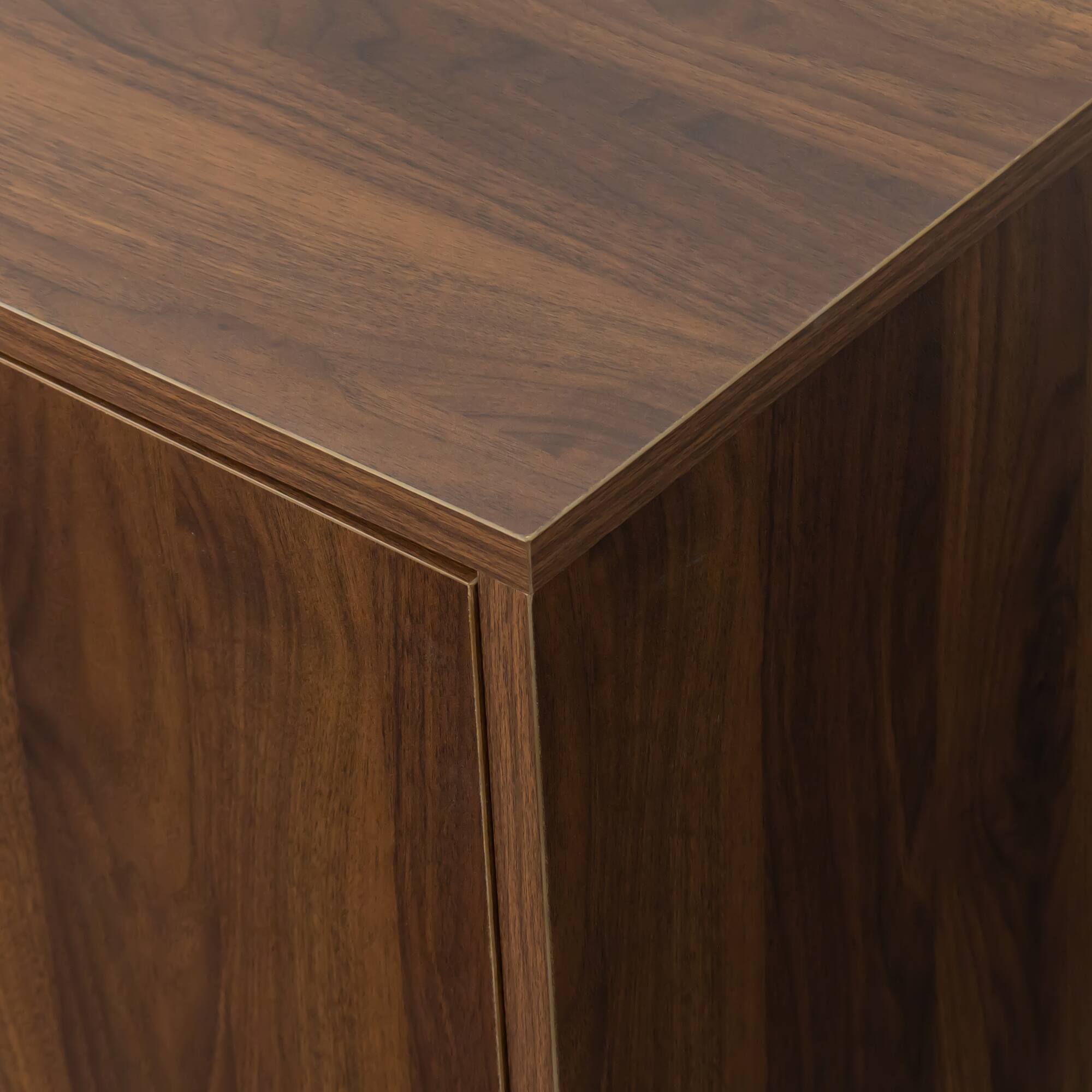 Back. APRILSOUL - TV Stand Use in Living Room Furniture with 1 storage and 3 shelves Cabinet - Walnut.