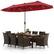 Alt View 10. Costway - 11 PCS Patio Dining Set with 15ft Double-Sided Patio Umbrella (Base Included) - Mix Brown + Wine.