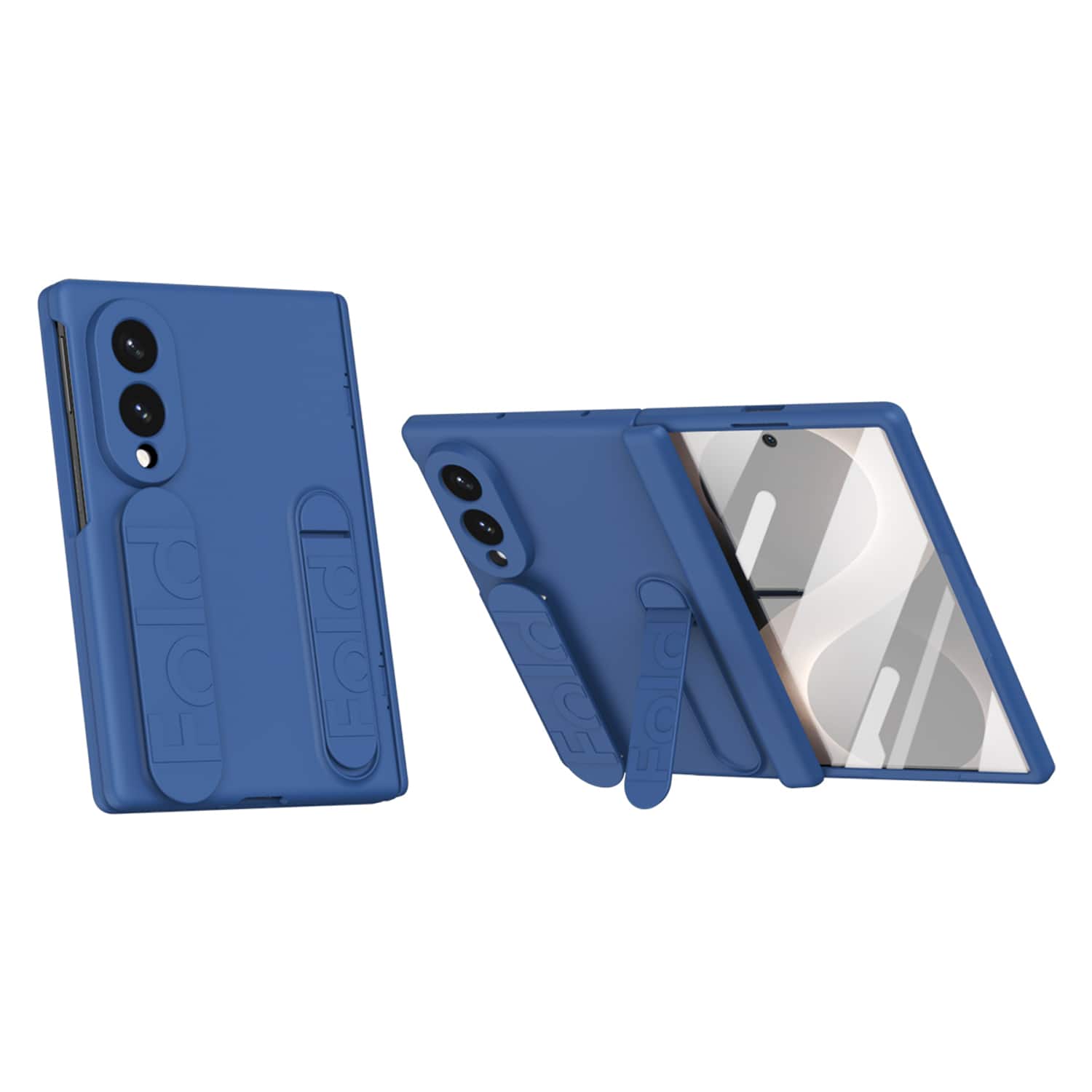 Dteck - Rugged Case for Samsung Galaxy Z Fold8 Built-in Screen Protector, Integrated Kickstand & Hand Strap, Shockproof Cover - Blue price history on PriceWatchPro