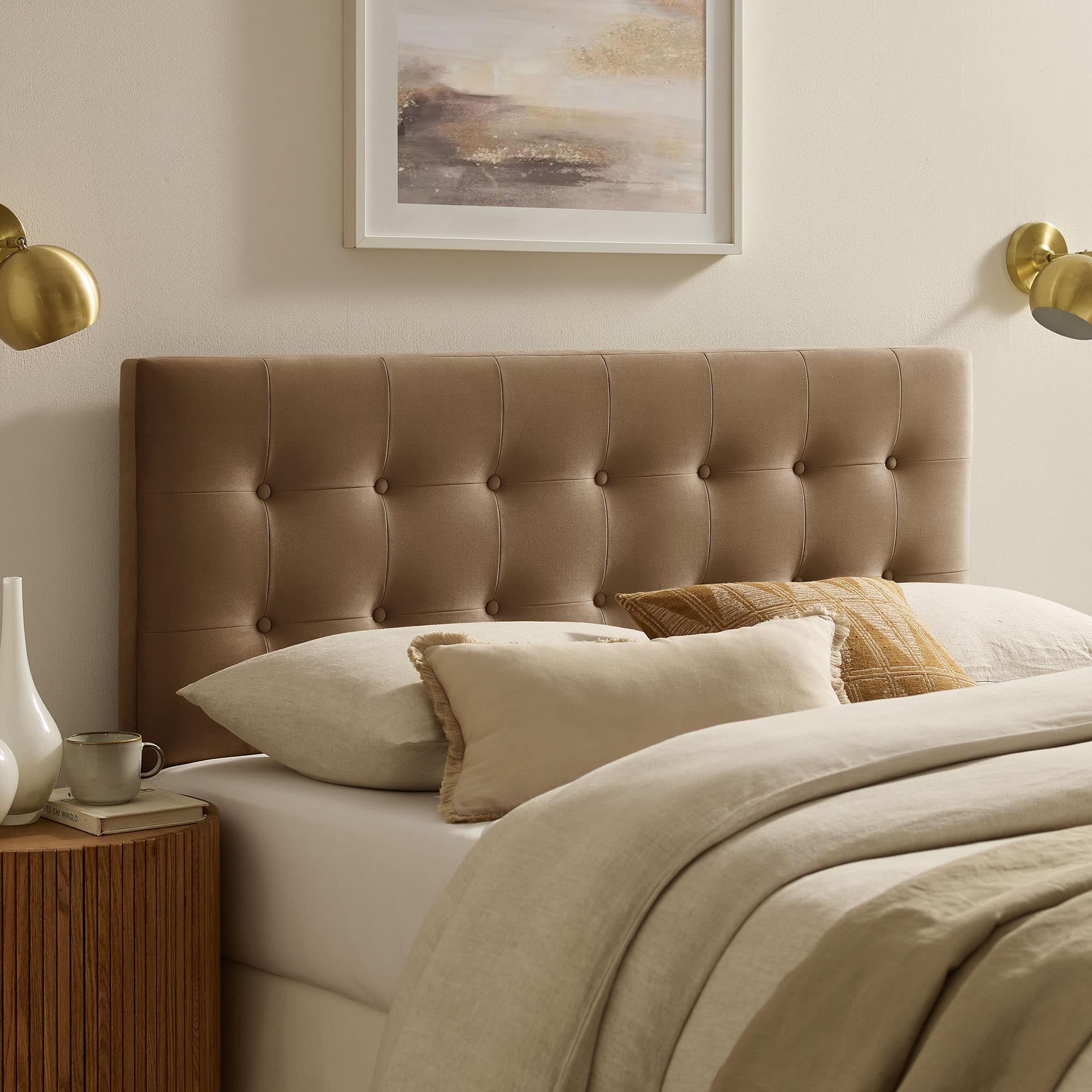 Modway - Emily Stain-Resistant Performance Velvet King Size Headboard - Taupe price history on PriceWatchPro