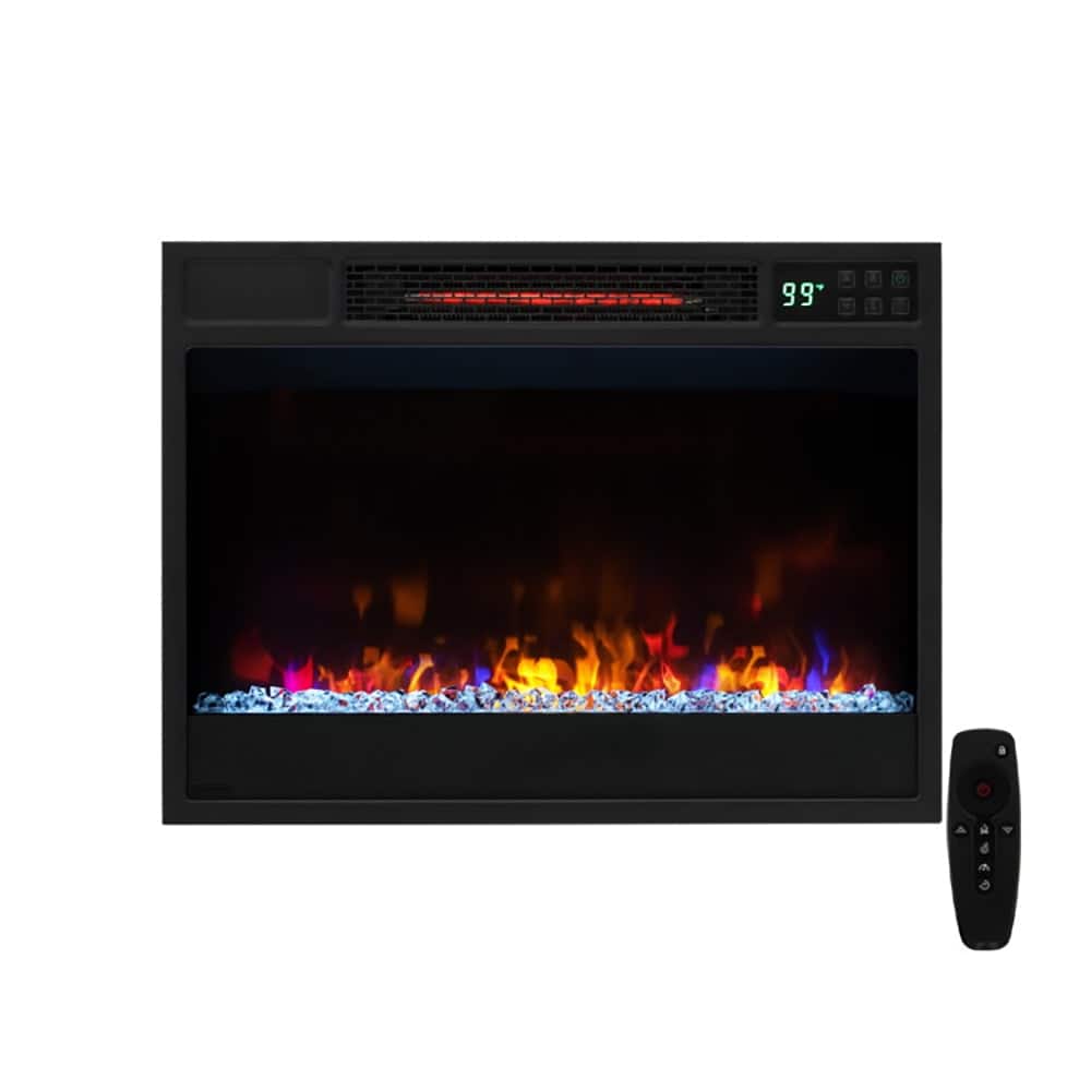 Resenkos - Fireplace Heater,Electric Fireplace, 23 Inch 1500W Recessed Electric Fireplace Insert with Remote Control-Black