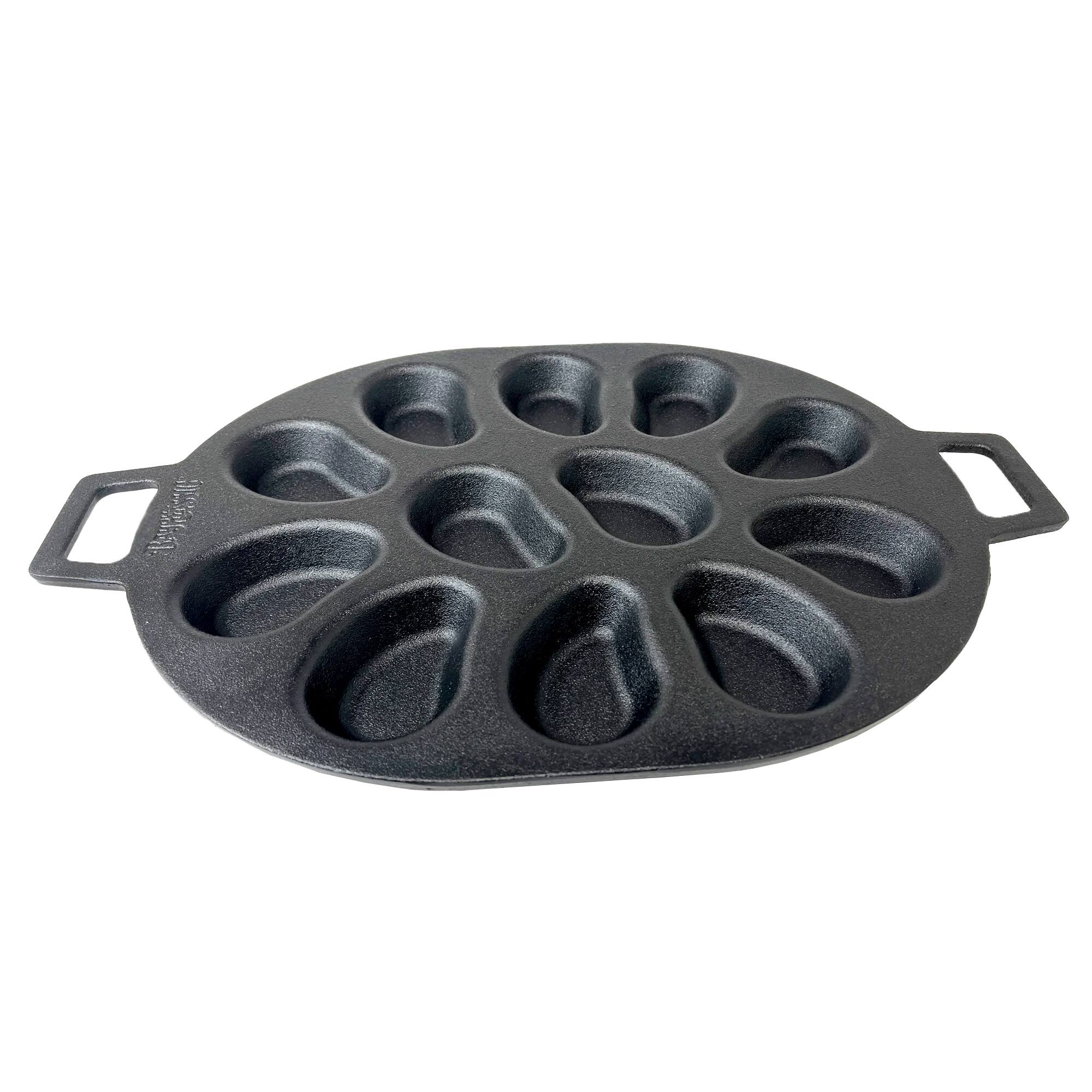 Alt View 10. Bayou Classic - Bayou Classic Cast Iron Shellfish Shaped Oyster Grill Pan for 12 Clams, Black - Black.