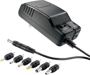 Insignia™ - 15.6 W 4.9 ft Universal AC Adapter - Black - Front_Zoom