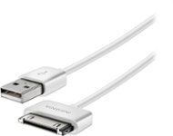 Front Zoom. Insignia™ - Apple MFi Certified 4' 30-Pin Charge-and-Sync Cable - White.