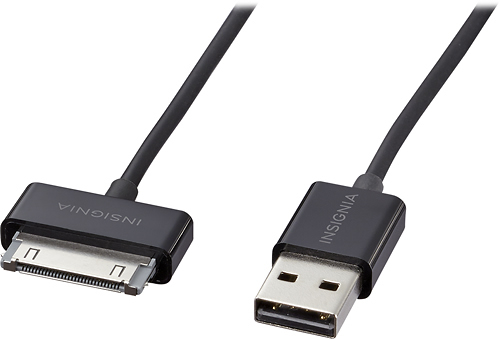 Insignia™ - 4' 30-Pin Charge-and-Sync Cable - Black