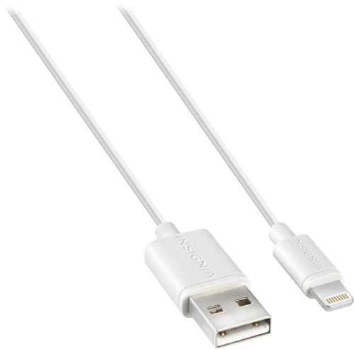 Insignia™ - Apple MFi Certified 4' Lightning Charge-and-Sync Cable - White