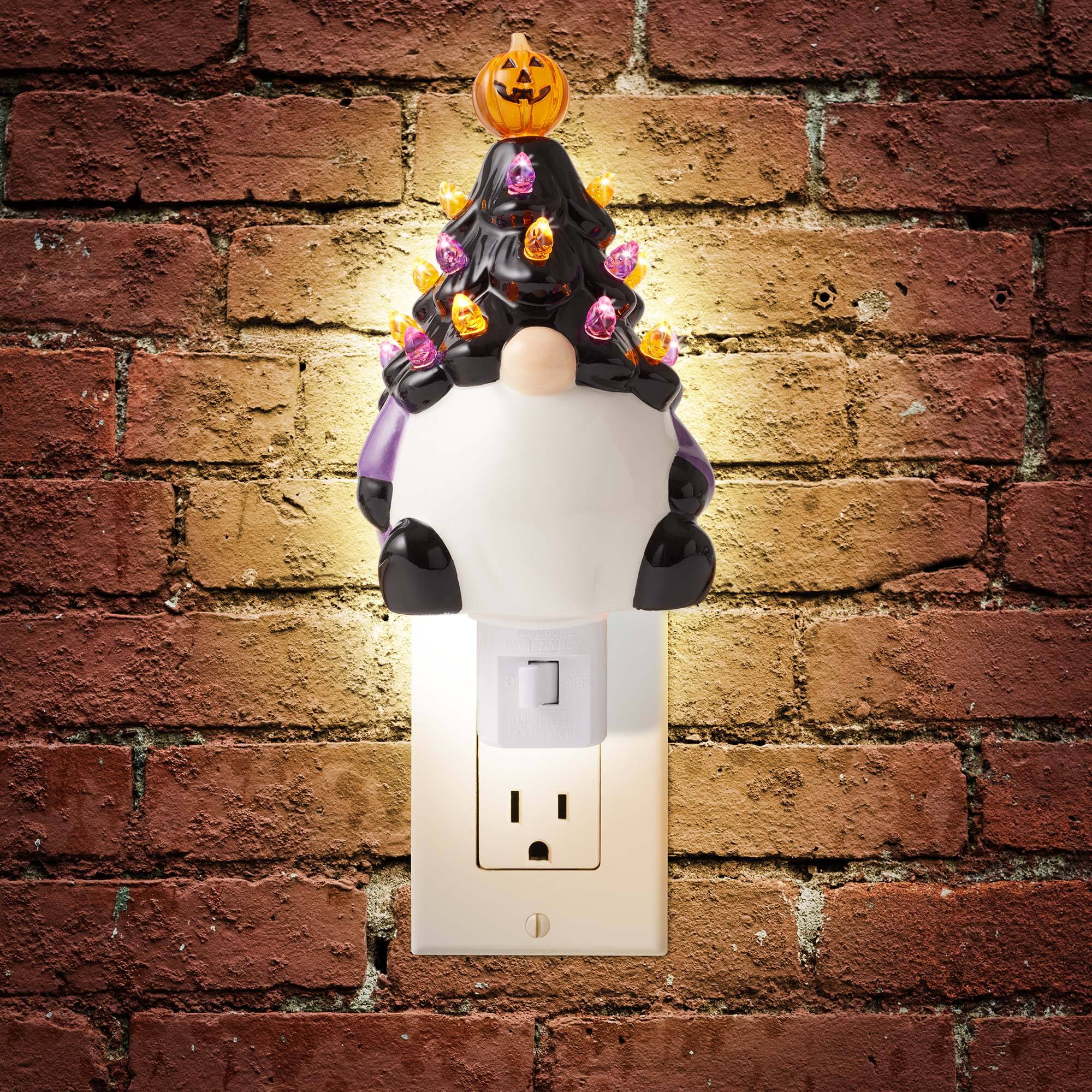 Alt View 1. Casafield - Ceramic Holiday Plug-in Vintage Decorative Night Light - Black.