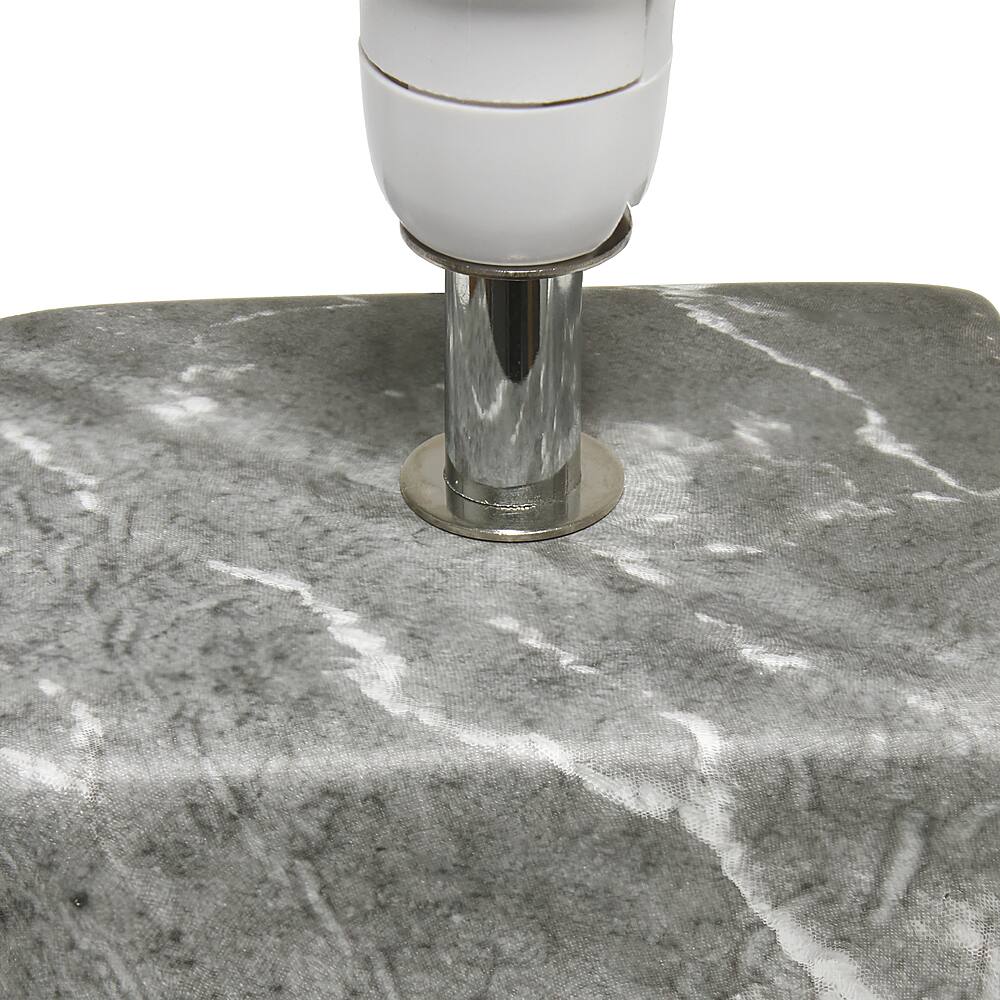 Alt View 14. Simple Designs - Petite Marbled Ceramic Table Lamp with Fabric Shade - Black base/White shade.