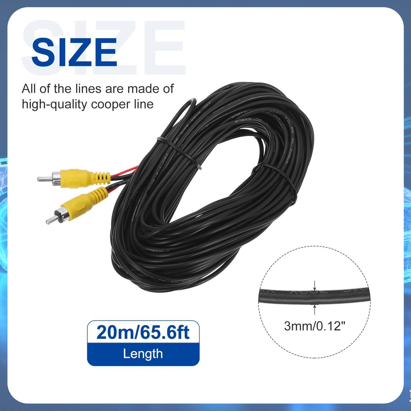 SIZE  
All of the lines are made of high-quality cooper line  
20m/65.6ft Length  
3mm/0.12"