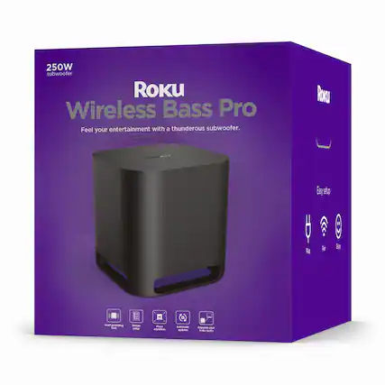 Front. Roku - 10" Wireless Bass Pro Subwoofer for Streambar, Streambar Pro, and Roku Wireless Speakers - Black.