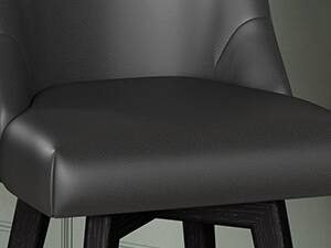 Alt View 7. Vipbear - Vipbear 26" H Seat Height Swivel Barstools Set of 2, Fabric Upholstered Modern Counter Stools with Back, Solid Wood Legs - Black.