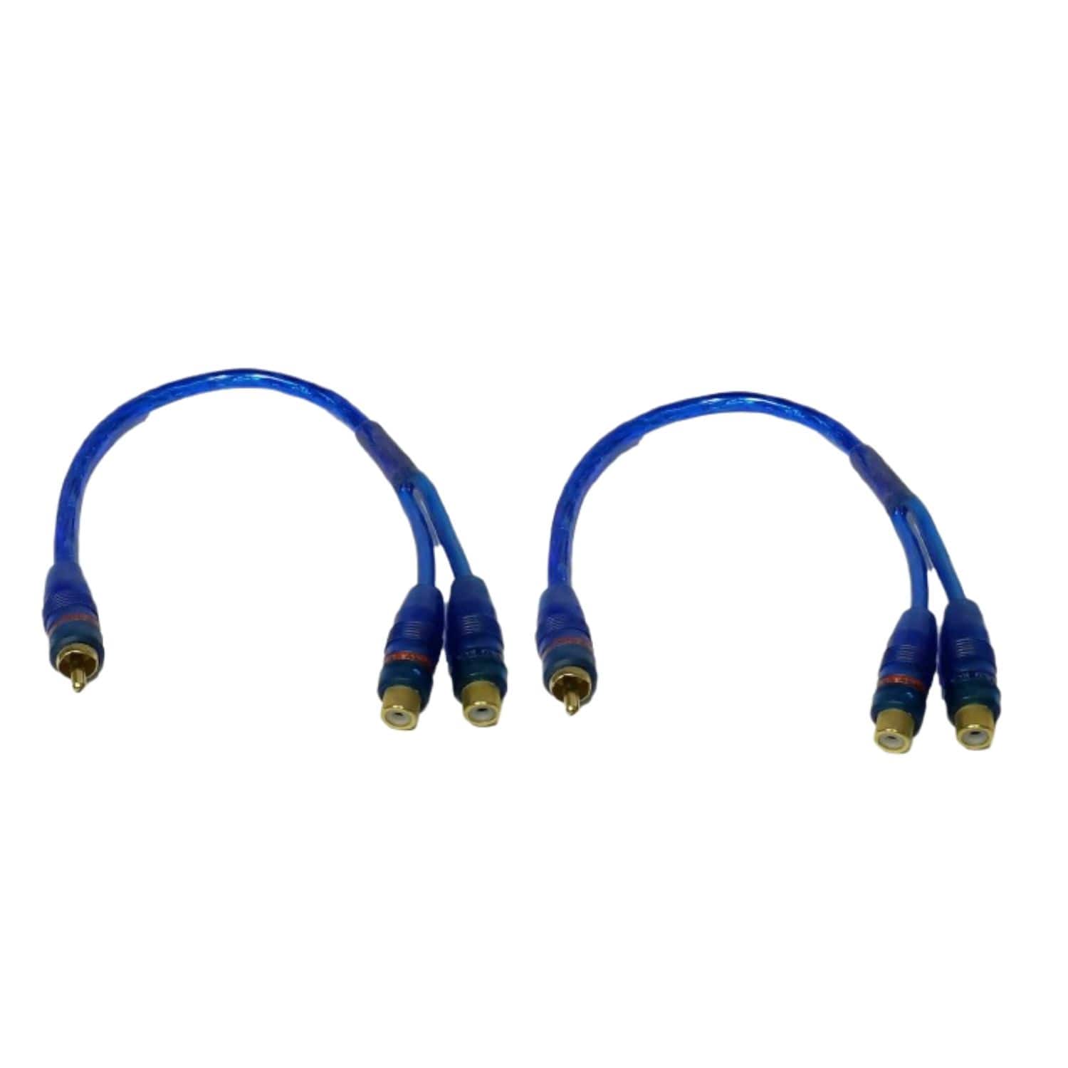 Home Collection - 2x 12" RCA Audio Jack Cable Y Splitter Adapter – 1 Male to 2 Female Stereo Plug for Audio Systems