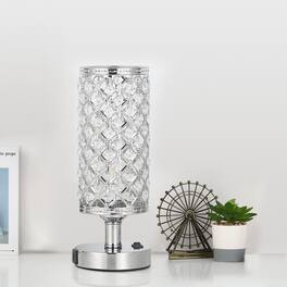 Oumilen - Set of 2 Crystal Bedside Light & Touch Control,Dimmable Desk Lamp With USB Ports