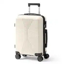 Winado - 20" Hardshell Carry On Luggage with Spinner Wheels Lightweight PP Hardside Small Suitcase with Built-in Lock - White
