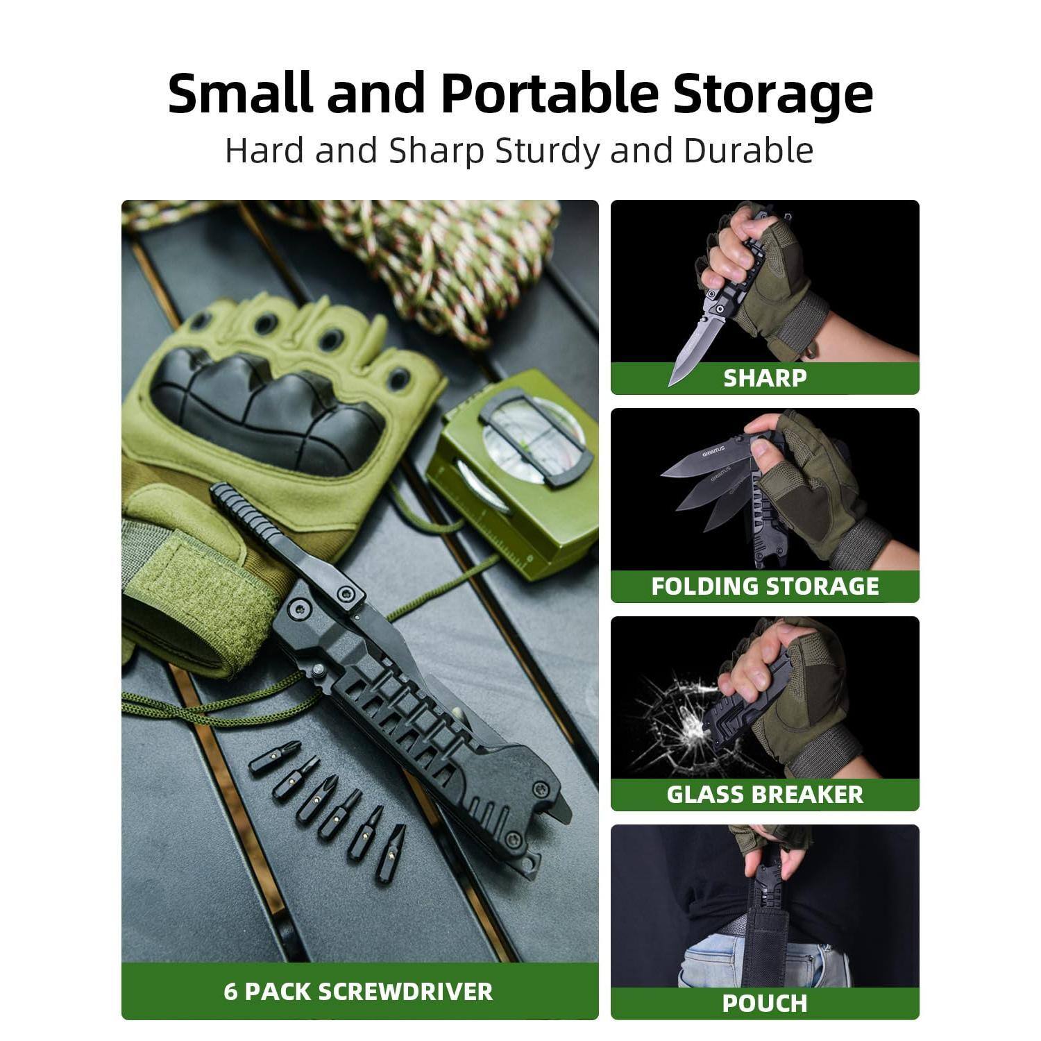 Small and Portable Storage  
Hard and Sharp Sturdy and Durable  

SHARP  
FOLDING STORAGE  
GLASS BREAKER  
POUCH  

6 PACK SCREWDRIVER