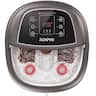 Renpho - Foot Spas with Heat and Massage, Bubbles Jets Shiatsu Massage Roller with Wheels and Handle - Brown
