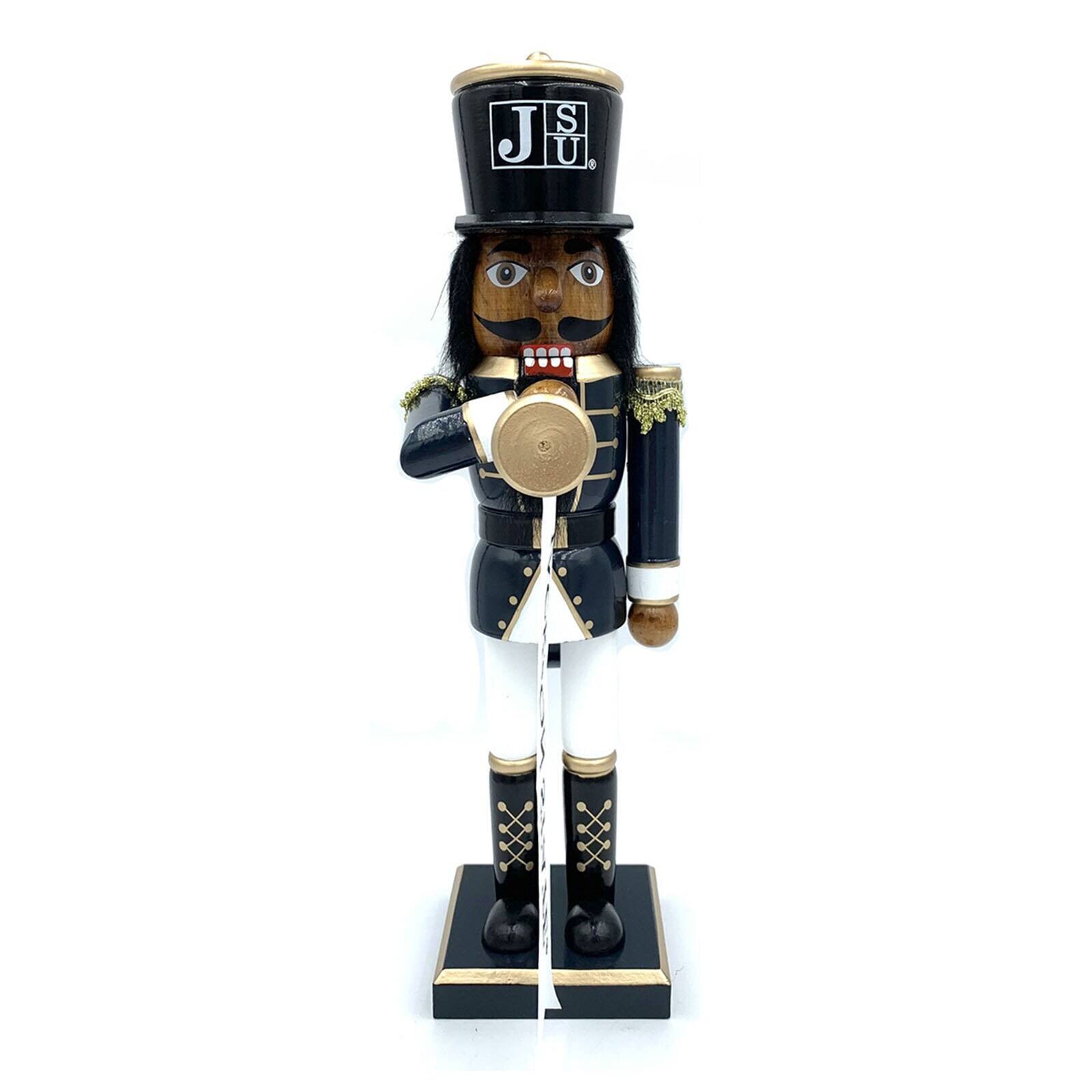 Front. Santa's Workshop - Jackson State Tigers 14" Bugler Nutcracker - Blue.